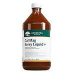 Genestra Brands Cal Mag Berry Liquid + - For Bone Health - Calcium & Magnesium Citrate - With Vitamin A, D & K1 - Calcium Supplement - Natural Blueberry Flavour - 450 mL Liquid