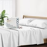 Mayfair Linen Egyptian Cotton 500 Thread Count 4 Piece Sheet Set (1 Flat Sheet 1 Fitted Sheet And 2 Pillow Cases) Twin Silver