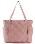 bagsmart Women's Handbag, Tote Bag, Foldable Handbag, Travel Essentials Quilted Nurse Bag, Women's Carry-On Bag for Travel, Gym, Work, School