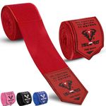 Islero 4.5m Boxing Hand Wraps Inner Gloves Elasticated Fabric Thumb Loop Bandages Straps Wrist Protection Muay Thai MMA Kickboxing Martial Arts Speed Bag Punching Training (Red)