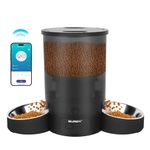 Automatic Cat Feeder for 2 Cats, SURDY 5G WiFi Smart Pet Feeder with APP Control for Remote Feeding, 3L Timed Pet Feeder Programmable 1-10 Meals, Dual Power Supply, Desiccant Bag, 10s Meal Call