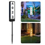 T-SUNUS Double Sided Solar Address Sign, Lighted House Numbers for Outside Address Plaques Driveway Marker Street Sign for Home Yard Street