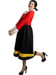 Funidelia | Olive Costume - Popeye OFFICIAL for woman size M Popeye the Sailor, Cartoons - Red - Costumes for adults fancy dress & props for Halloween, carnival & parties