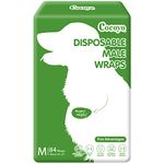 COCOYO Disposable Male Dog Wraps, Medium Size, 84 Count, Super Absorbent, Breathable, Wetness Indicator