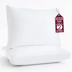 LUX Décor Bed Pillows for Sleeping - King Size Pillows Set of 2 - Hotel Quality Gusseted Down Alternative Pillows for Back, Stomach or Side Sleepers (White, 18x36)