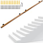 Dakzhou6.61Ft Wooden Handrail Resin Non-Slip Stair Handrail Wall Mounted Handrail Indoor Outdoor, Comfortable Barrier-Free Stair Handrail for Elderly 1.97 "Round