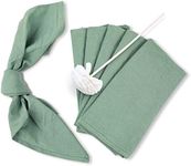 JINVASE Dinner Cloth Napkins Bulk,100% Soft Cotton Linen Napkins,Washable Napkins with Hemmed Edges for Weddings Decorations,Family Event Parties,16”*16”,(Set of 6,Sage Green)