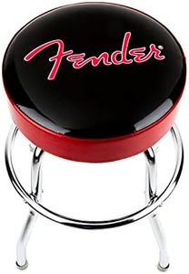 Tabouret Fender, Idéal pour les joueurs et fans de Guitare, avec Logo Fender Rouge Scintillant, Rembourré en Mousse, 24", Noir et Rouge Scintillant