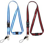 2 Pack Office Neck Lanyards Detachable Buckle Enhanced Model Hook Breakaway Strap Quick Release Safety Lanyard for ID Badge,Key,Women Men Cell Phones USB Whistles Nylon Black,Blue