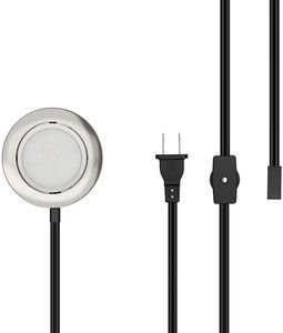 GETINLIGHT 2.75" Wide 2700K Swivel and Dimmable Wired LED Puck Lights Kit, Plug-in or Hardwired Installation, Recessed or Surface Mounted, Brushed Nickel Finished, IN-0107-1S-SN-27 ‎