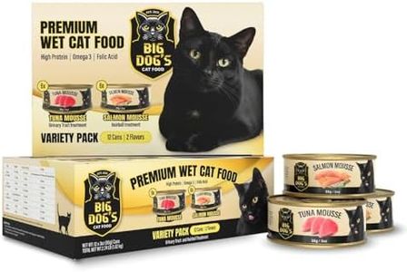 Wet Cat Food Variety Pack – Salmon & Tuna for Adult Cats, High-Moisture Canned Cat Wet Food with Taurine, Omega-3, Cranberry & Pumpkin, Hairball & Urinary Support, 3 oz. Cans, 12-Pack