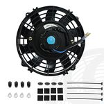 7" inch Universal Slim Fan Push Pull Electric Radiator Cooling 12V Mount Kit Black