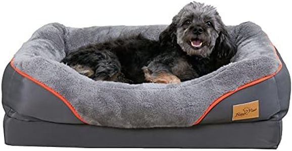 Large Memory Foam Dog Bed: Orthopedic Waterproof Pet Sofa Beds Washable - Bolster Puppy Cushion Mat with Pillow and Removable Cover for Medium Dogs L(83x57cm)