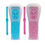 Wii Remote Controller 2 PACK,Wii Controller Compatible with Wii/Wii U Console (Blue and Pink)
