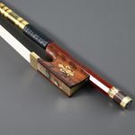 Carbon Fibre Core Hybrid Peranmbuco Skin Violin Bow 4/4 Size VINGOBOW 127V Master Level Fleur-de-lys Snakewood Frog 4/4 Full Straight Premium Natural Horse Hair for Porfessional Player