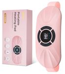 Portable Cordless Heating Pad for Period Cramps, Voice Reminder Menstrual Heating Pad with 6 Heat and 6 Vibration Modes, 3s Fast Heating, Gifts for Women Girls, Pink