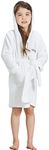 ECHERY Boys Girls Robe Hooded Bathrobe Toddler Robes Soft Coral Fleece Pajamas Unisex Dressing Gown for Kids