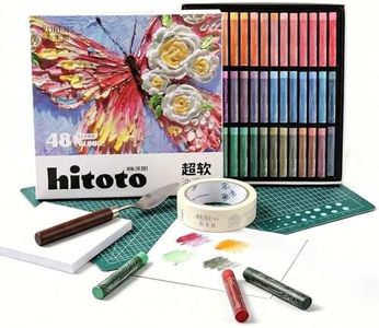rubens 48 Macaron Soft Oil Pastels Set with 30 Sheets Paper, Knife, Board, Tape for Beginners