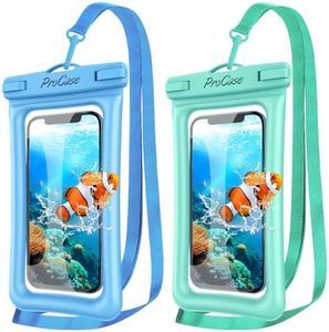 ProCase Floating Waterproof Phone Pouch Waterproof Phone Case, Float Water Proof Cell Phone Pouch Underwater Dry Bag for iPhone 14 13 12 11 Pro Max XS XR X, Galaxy S21 Pixel Up to 7.0" -Blue/Green