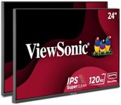 ViewSonic VA2456A-MHD_H2 Dual Monitor Pack Head-Only 1080p IPS Frameless Monitors with 120Hz, Eye Care, VESA Mountable, HDMI, DisplayPort and VGA Inputs for Home and Office