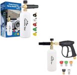 Twinkle Star 2 Pack Foam Cannon 1 L Bottle Snow Foam Lance with 1/4" Quick Connector, 5 Nozzle Tips for Pressure Washer