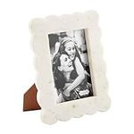 Mud Pie Scalloped Marble Frame, Small, 4x6