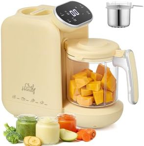 Baby Food Maker, 5 in 1 Baby Food Processor, Smart Control Multifunctional Steamer Grinder with Steam Pot, Auto Cooking & Grinding, Baby Food Warmer Mills Machine (Yellow)