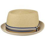 Stetson Licano Toyo Pork Pie Straw Hat Women/Men - Beach Sun with Lining, Grosgrain Band Spring-Summer - L (58-59 cm) Nature