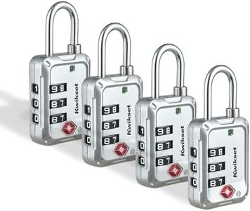 Kwikset TSA Approved Combination Luggage Lock, 3-Digit, 4-Pack, Silver