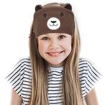 Laelr Kids Headband Headphones Soft Fleece Wireless Bluetooth Headband Headset with Built-in Microphone Voice Prompt Hi-Fi Stereo Super Bass Music Sleep Eye Mask for Travel and Sleeping(brown)