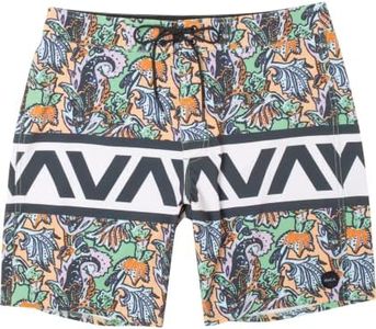 RVCA Mens Standard 4-Way Stretch Fixed Waist 18 Inch Boardshort - VA Banded (Spinach, 36)