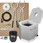 5KG/11lbs Pentagonal Propane Melting Furnace Kit with Two Tongs and Crucible, All New Kiln Smelting Gold Silver Copper Aluminum, Metal Recycle Create Unique Gifts Home Smelting Forge Casting Tool