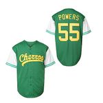 Kenny Powers 55 Jerseys Charros Eastbound and Down Myrtle Beach Mermen Movie Baseball Jersey for Men S-XXXL, Green, Medium