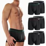 IGOLUMON Bamboo Boxers Mens 6 Pack Boxers Shorts Multipack Breathable Underwear with Open Fly Pouch Classic Fitted Underpants Men Hipster Trunks