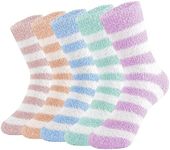 QonLou Fluffy Socks for Women 5Pair