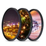 JJC 58mm Variable Star Filter Set for Canon EOS Rebel T7 T6 T8i T7i T6s T6i SL3 2000D 4000D with 18-55mm Kit Lens & other 58mm Thread Lens, 4 Points 6 Points 8 Points Cross Screen Starburst Filter Kit