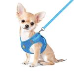 FEimaX Dog Harness and Leash Set, No-Pull Breathable Soft Mesh Puppy Vest Harness Reflective Adjustable Pet Harnesses for Small Medium Dogs and Cats - Outdoor Easy Control for Walking