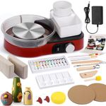 Pottery Wheel for Adults - Complete Pottery Tools Kit for Beginners, 6" Turntable Two-Way Rotation Adjustable Speed, 2.2 lbs. Air Dry Clay, Mini Clay Making Pottery Wheel with Storage Design