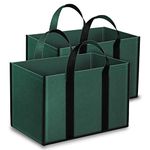 DAHSHA Grocery Canvas Bag Pack of 2 Super Strong Heavy Duty Milk Bag/Shopping Bags/Vegetable Bag/Grocery Bags with Reinforced Handles & Thick Bottom for Strength (Green,41x24x27cm)