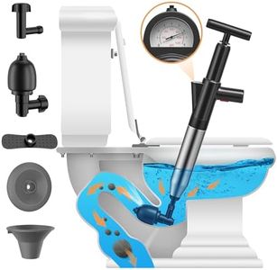 Toilet Plunger, High Pressure Air Drain Blaster Gun, Stainless Steel Air Plungers,Sink Plunger,Toilet Snake for Bathroom, Kitchen, Clogged Pipe.