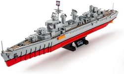 DAHONPA Fletcher Class Destroyers Military Battleship Building Blocks Kit, 1731 Pieces Bricks, STEM Toys for or Adult