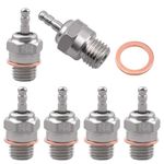HobbyPark 70117M Duty Medium Hot Glow Plug #4 N4 Spark Engine Parts For Redcat Racing Traxxas HPI HSP Exceed 1/8 1:10 RC Nitro Powered Vehicle Car Truck Buggy (6-Pack)