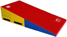 We Sell Mats Gymnastics Incline Mat, Folding and Non-Folding Cheese Wedge Skill Shape, Tumbling Mat for Gymnastics Training, Cheerleading and Obstacle Courses, Multi-Color, Medium (60" x 30" x 15")