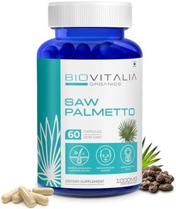 BIOVITALIA ORGANICS Saw Palmetto Capsules Natural Serenoa Repens Extract Support Prostate Health & Help Urinary Tract Function - 60 Vegan Capsules - Dietary Supplement