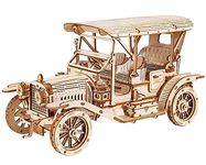 ROBOTIME 3D Puzzle Vintage Car, Wooden Model Kits for Adults to Build, Mechanical Construction Craft Kit Gift for Adults and Teens