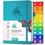 Clever Fox Planner Daily – Best Agenda & Daily Calendar to Boost Productivity & Hit Your Goals – Gratitude Journal Personal Daily Organizer – 14.5x21cm, Lasts 6 Months, Undated, Turquoise