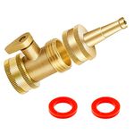 AINEED Jet Nozzle High Pressure Hose Nozzle - Water Hose Sprayer Nozzle with Garden Hose Shutoff Valve Solid Brass Heavy Duty 3/4/'' GHT Connector - 1 Set