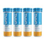 Nuun Sport: Electrolyte Drink Tablets, Box of 4 Tubes (40 servings), Orange, Electrolyte Hydration Supplement