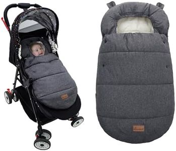 Universal Footmuff for Stroller, Baby Bunting Bags, Winter Windproof Warm Pram Footmuffs, Water Resistant Sleeping Bag with Hood for Strollers, Pushchairs, Prams, Car Seat, 35.4"*20.5"(Dark Gray)