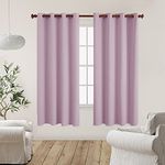 Deconovo Room Darkening Curtains 2 Panels 63 Inch Long, Light Pink Blackout Curtain Panels 55 Inch Wide, Thermal Insulated Curtains for Bedroom, 55Wx63L, 1 Pair